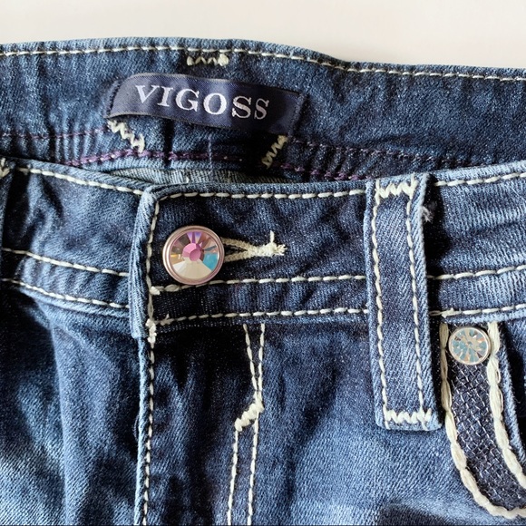 VIGOSS Straight Leg Boyfriend Jeans Raw Hem - Picture 3 of 8